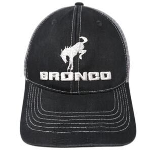Bronco Ford Snapback Trucker Hat Black One Size Adjustable Mesh Back 360 Apparel
